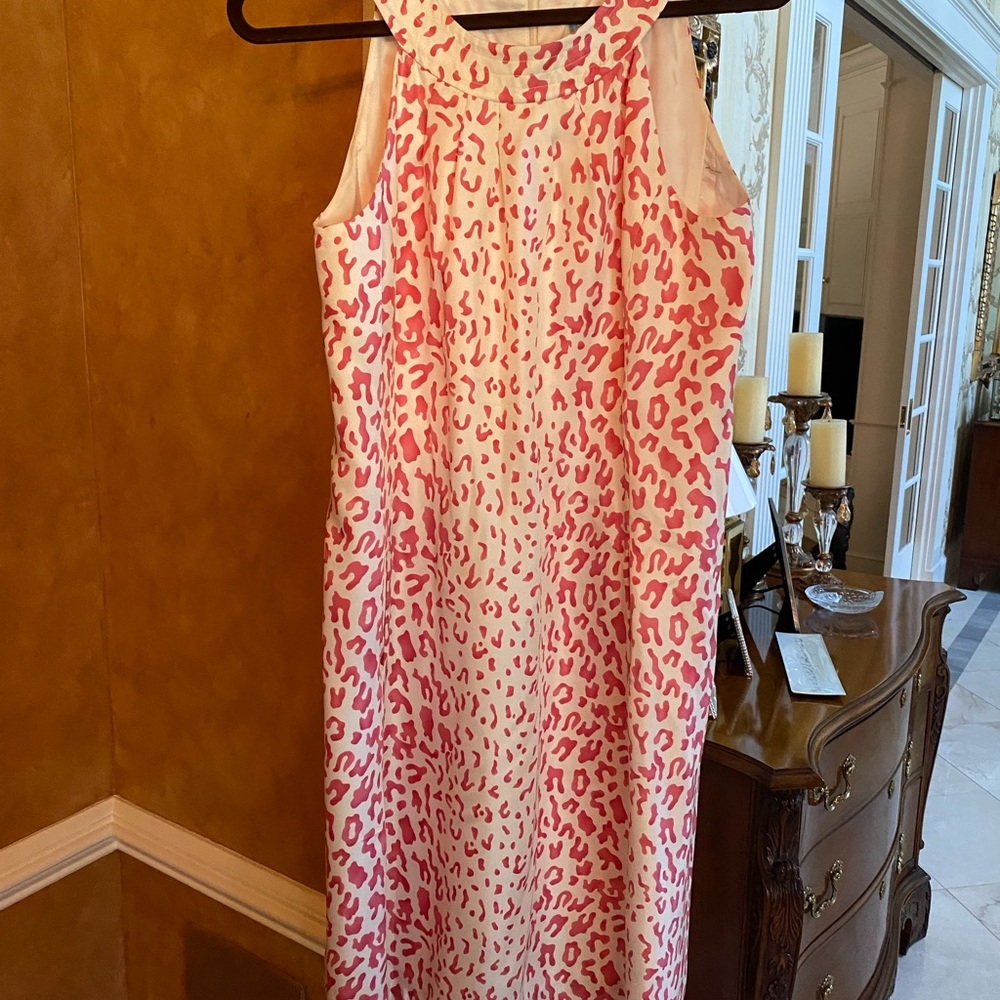 J.McLaughlin Pink White Leopard Print Dress 10